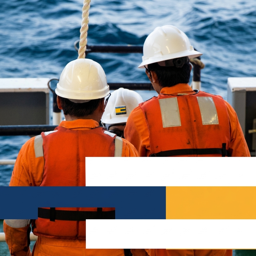 Equipe offshore da Galáxia em operação no mar